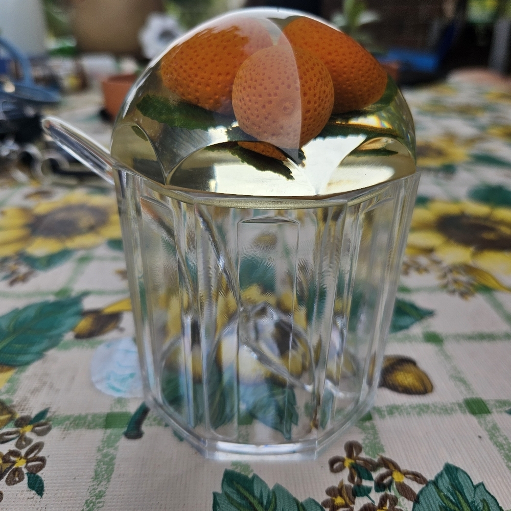 Vintage Lucite Jam Jar With Apricot Lid And Spoom